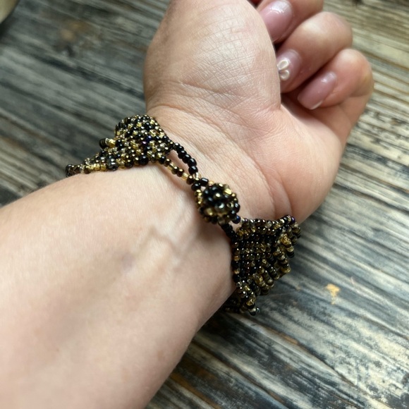 Tribal Art Glass Bead Bracelet - Picture 2 of 4